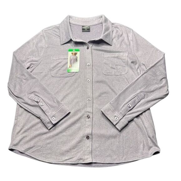 NWT 32 Degrees Soft Womens XL Button Up Shirt Lilac Purple Pockets - Picture 1 of 11